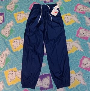 New 90s Speedo Navu Blue Nylon Pants Vintage